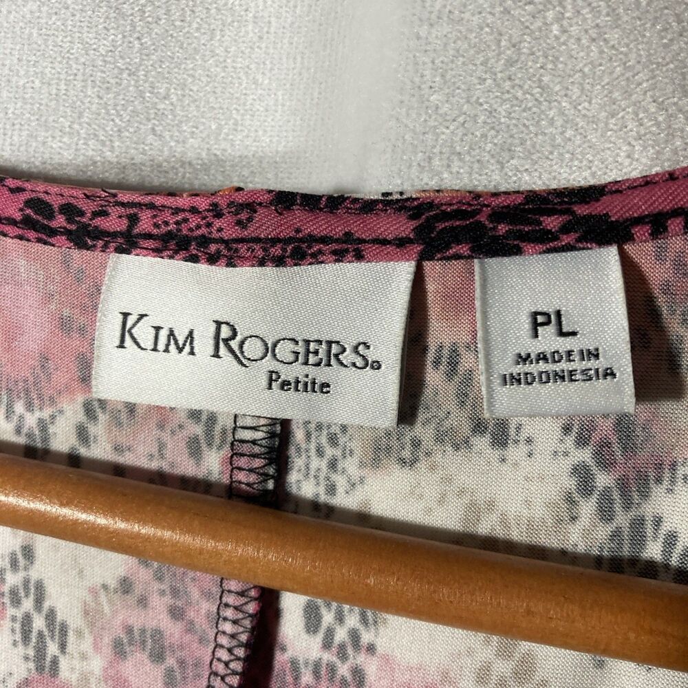 KIM ROGERS dress PL multicolor floral scoop neck dolman sleeves a-line - Picture 4 of 9